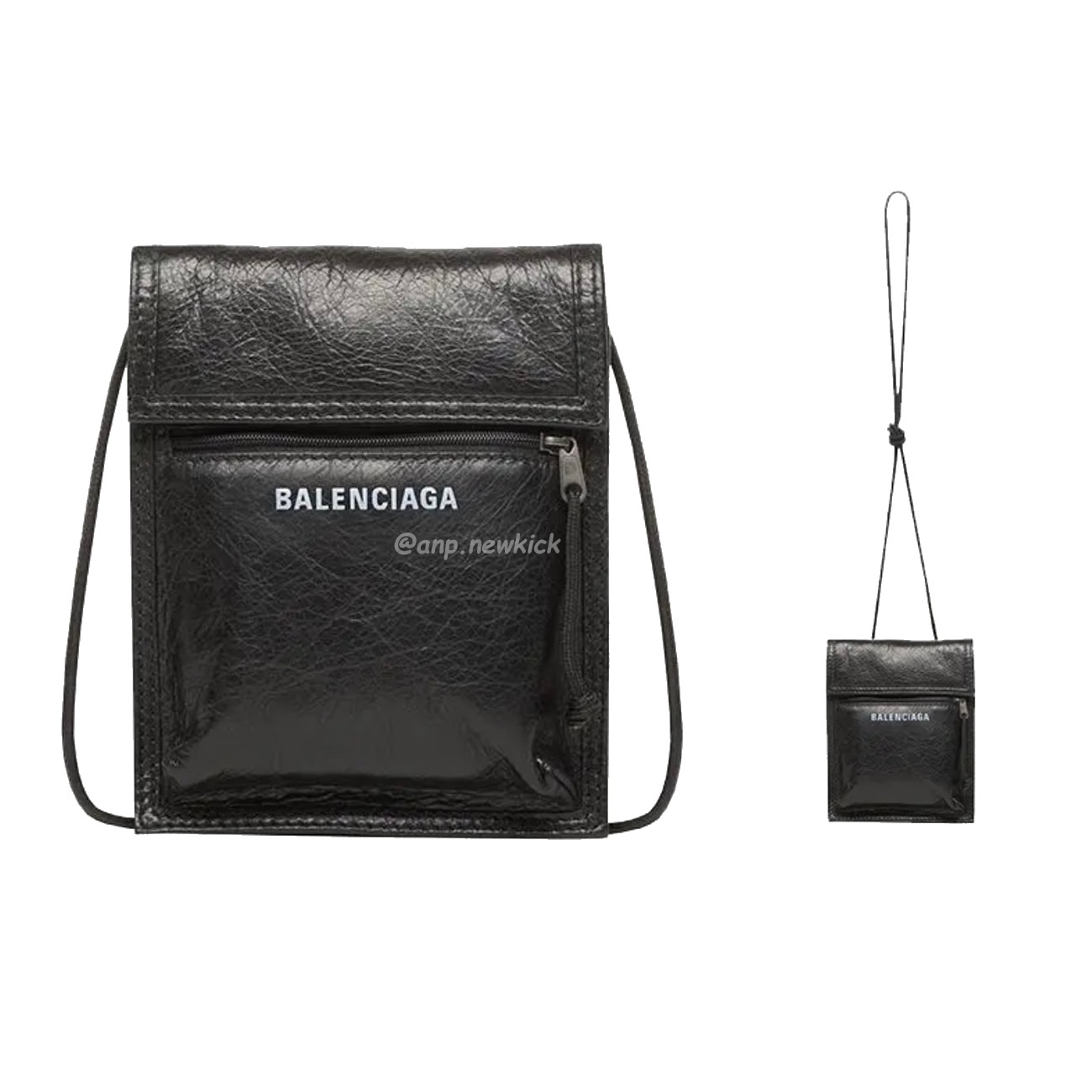 Balenciaga Explorer Arena Cracked Leather Messenger Bag Black (7) - newkick.cc